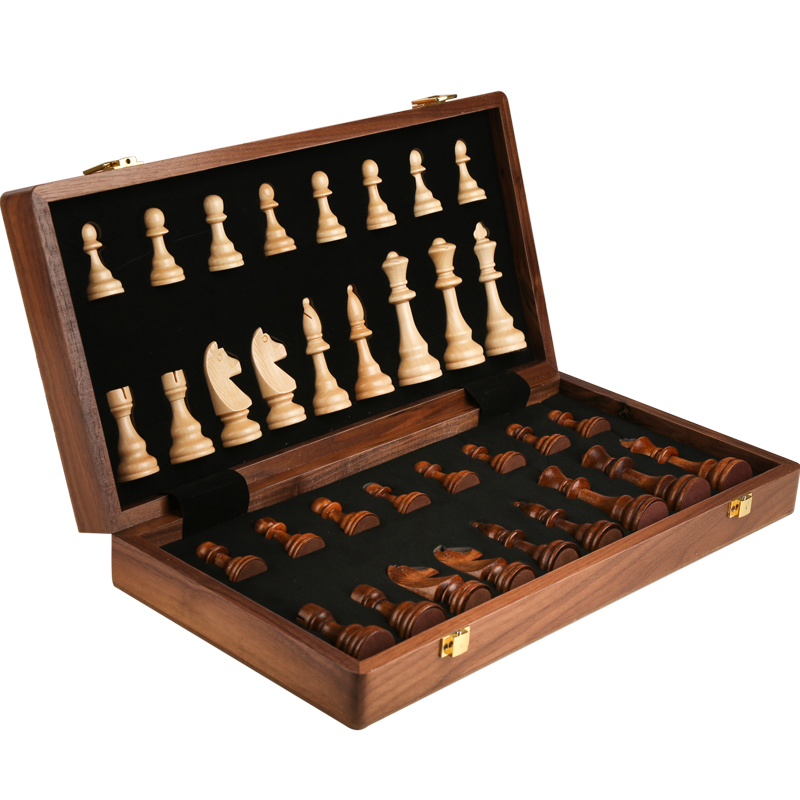 Board Game Yearbook - Schaakspel Hoogwaardige houten opvouwbare grote traditionele