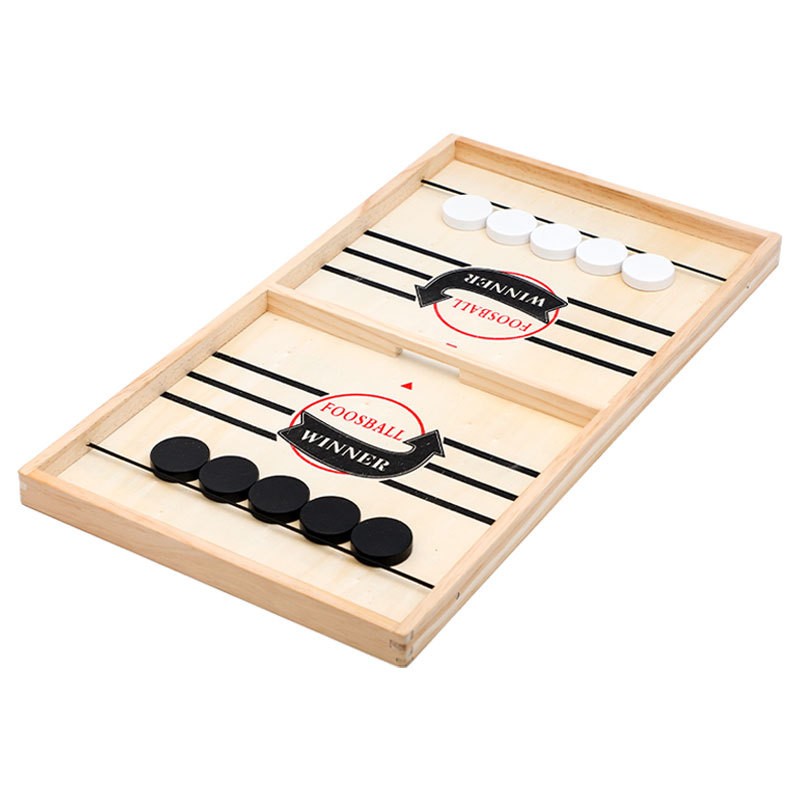 Board Game Family - 2-in-1 houten ijshockey & schaakbordspel, grote