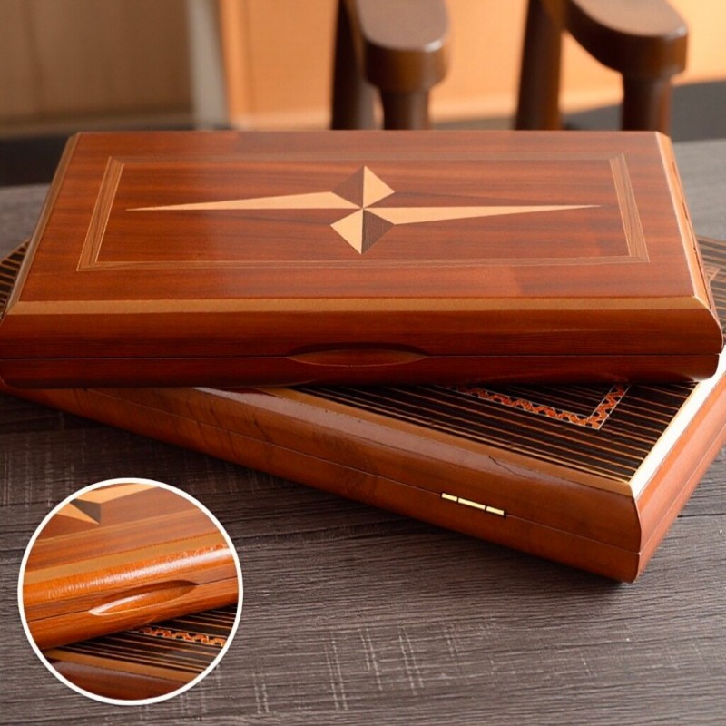 Board Game Yearbook - Massief houten backgammon 11-19 inch luxe
