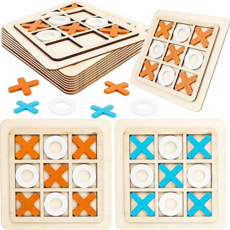 Board Game Family - Houten Tic Tac Toe Games Puzzelsjablonen