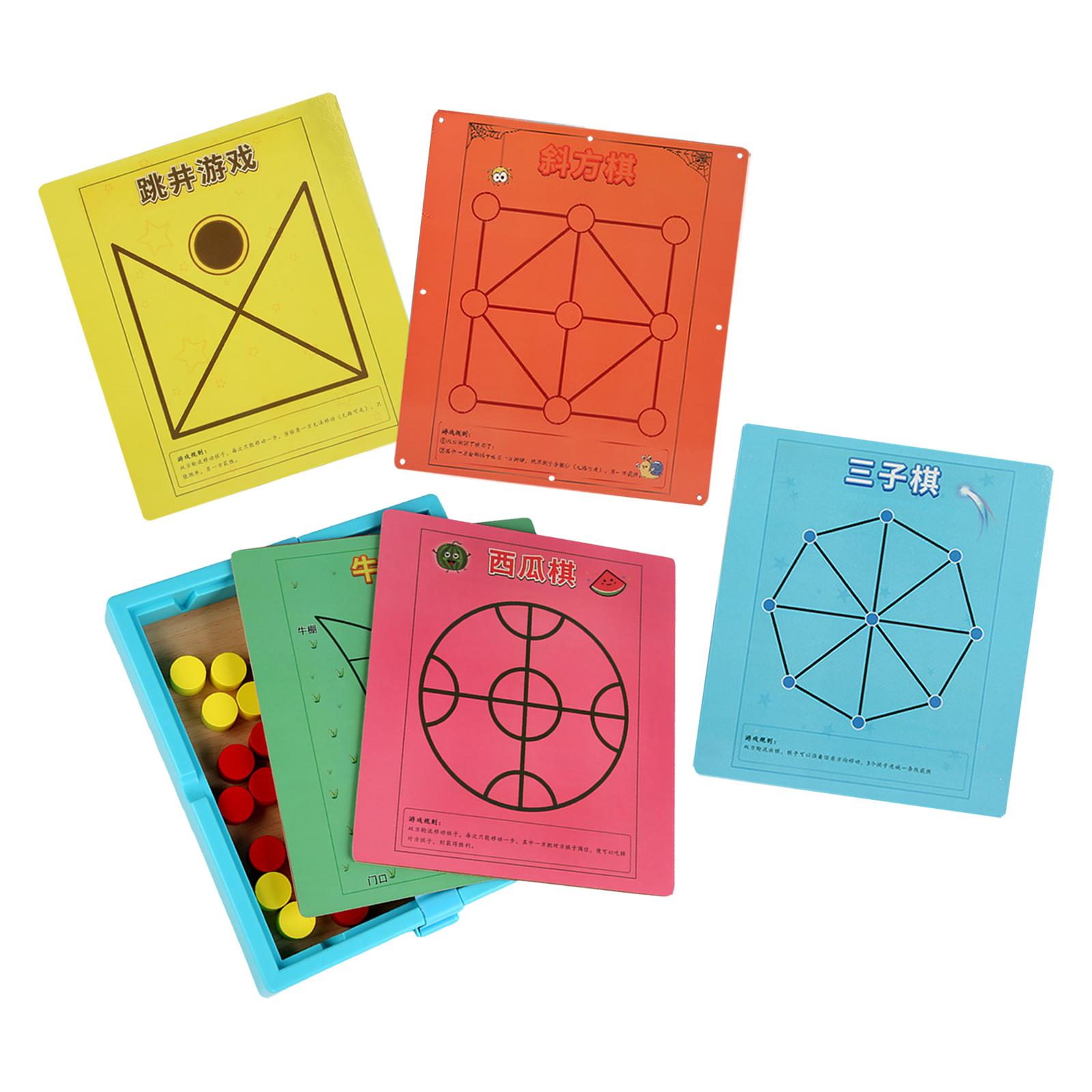 Board Game For 5 Players - Draagbaar 5-in-1 bordspel, leermiddel, ontwikkelingsspeelgoed, leeractiviteiten