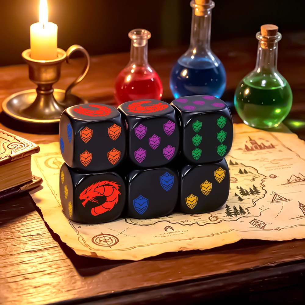 Board Game Night - 6-delige Dragon Shield Crest polyedrische D6