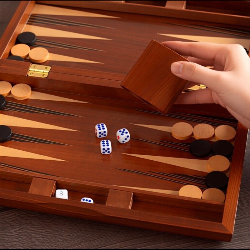 Massief houten backgammon 11-1 - Board Game Yearbook recensie en prijs