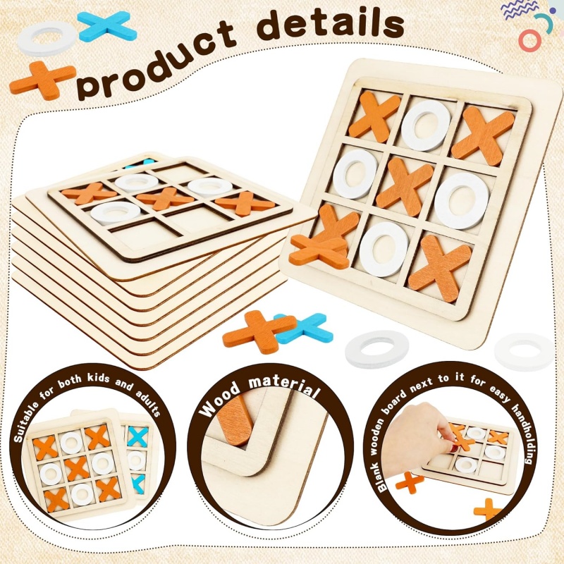 Houten Tic Tac Toe Games Puzze - Board Game Family recensie en prijs